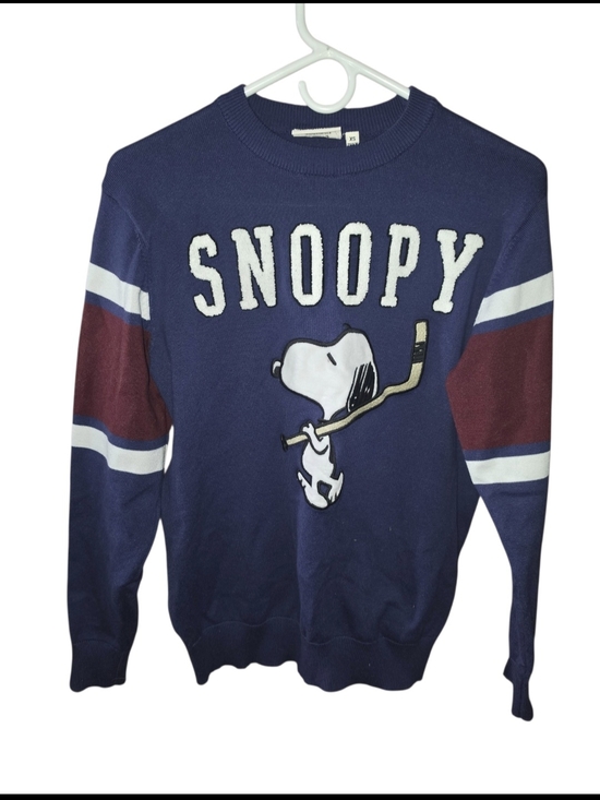 Aeropostale Sweaters - 4/8/64. Aeropostle Peanuts Snoopy Hockey Graphic Navy Sweater